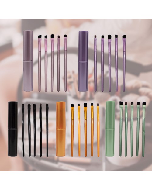 5Pcs Portable Professional Eye Makeup Brushes Set Eyeshadow Eyeliner Eyebrow Brush Lip Makeup Brush Kit