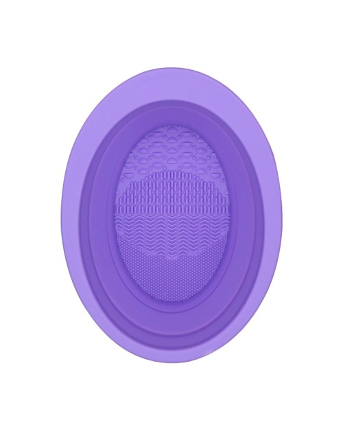  Six Colors Makeup Brush Cleaner Silicone Folding Oval Powder Puff Clean Bowl Scrubber Mat Makeup Brush Cleaner Pad