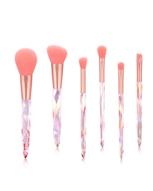 6Pcs  Foundation Eyebrow Eyeliner Blush Cosmetic Concealer Eyeshadow Brushes Eye crystal Makeup Brush Set