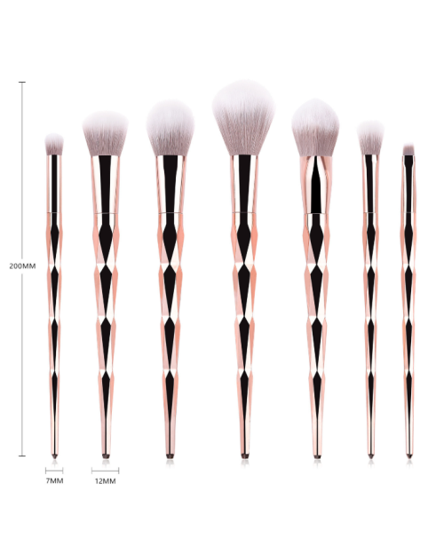 Edition Professional 7pcs Gold Champagne Spiral Long Handle Makeup Cosmetic Brush Set