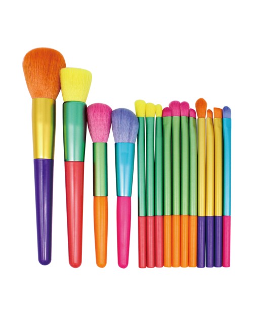 Colorful Matte maquillage Plastic Handle 15 pcs Brush Set Portable Soft Fur Cross-border Beauty Tool makeup Brush set