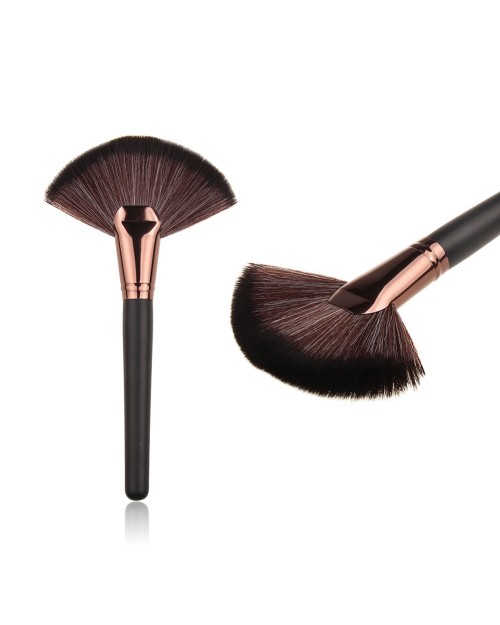 Beauty Tool Nylon Hair Blush Honey Powder Highlighter Coffee Color Cosmetic Single Large Fan Makeup Brush