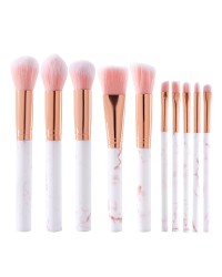 10Pcs Synthetic Hair Makeup Brush Kit High Quality Marble Professional Cosmetic Private Label Makeup Brush Set