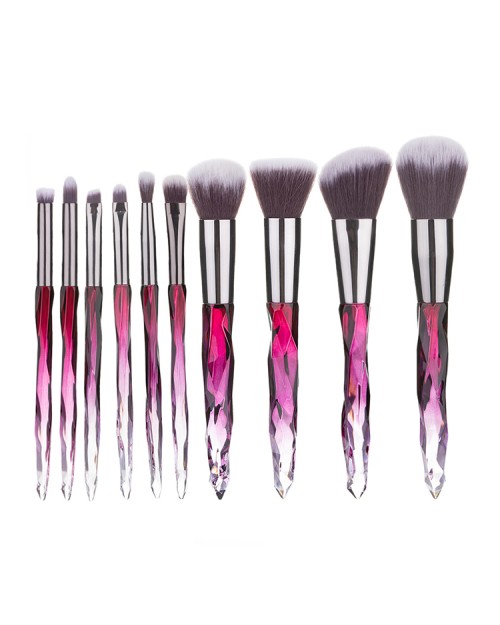 10Pcs Cosmetic Brush Set Plastic Transparent Diamond Crystal Makeup Beauty Brushes