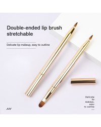  Double-Ended Portable Retractable Lip Makeup Brushes Travel Lipstick Gloss Tools Concealer Lipstick Brush