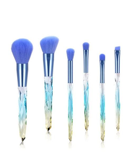 6Pcs  Foundation Eyebrow Eyeliner Blush Cosmetic Concealer Eyeshadow Brushes Eye crystal Makeup Brush Set