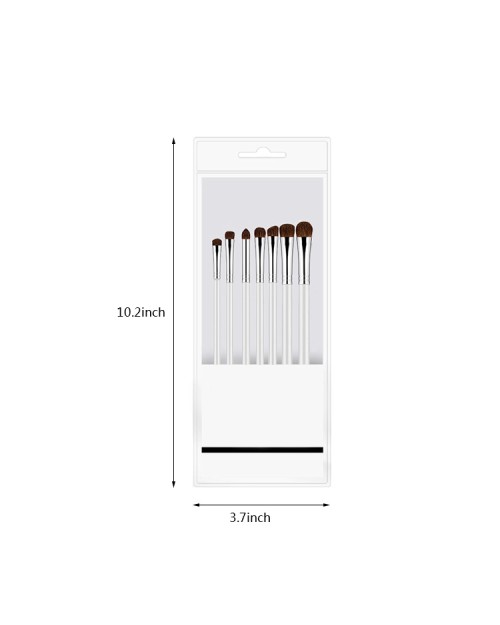 Black and White Professional Eyeshadow Makeup Brushes 7Pcs White Eye Makeup Brush Set