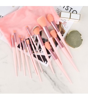  13 Pcs Full Set Makeup Brush Set Travel Cosmetic Beauty Foundation Blush Eyeshadow Lip Make Up Brushes Kit With Bag