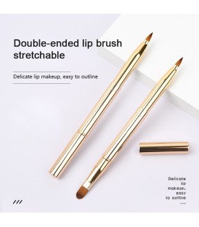  Double-Ended Portable Retractable Lip Makeup Brushes Travel Lipstick Gloss Tools Concealer Lipstick Brush